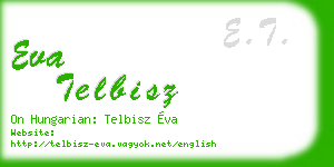 eva telbisz business card